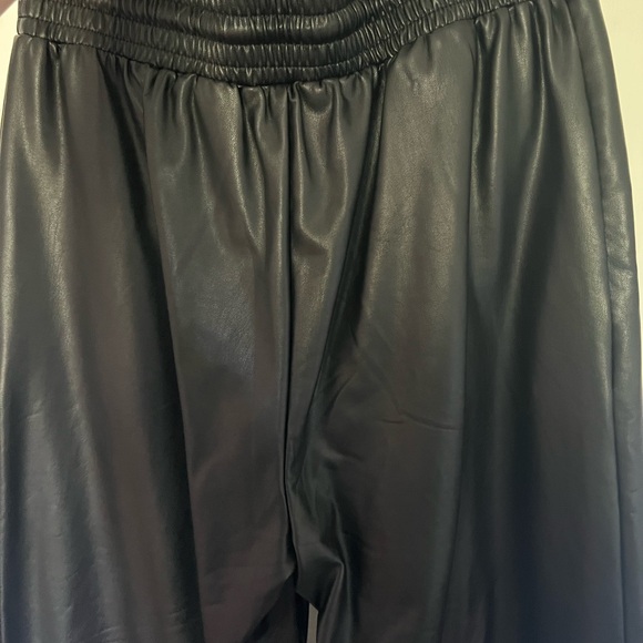 Open Edit black drawstring faux leather pants, size M! - Picture 3 of 5